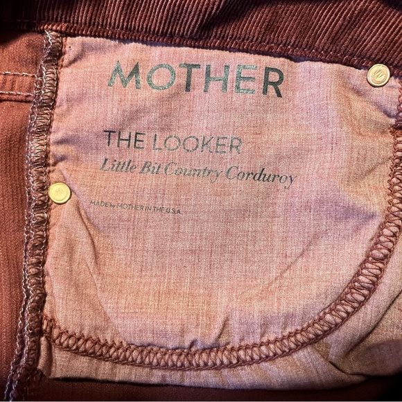 Mother The Looker Little Bit Country Corduroy Red Pants Size 31 - Picture 9 of 9